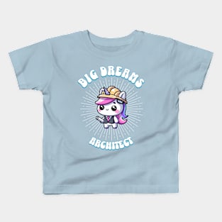 Big Dreams Architect Unicorn Ocean Edition Kids T-Shirt